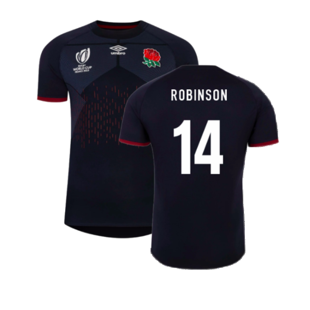 England RWC 2023 Rugby Alternate Jersey (Robinson 14) Product - Hero Shirts Umbro   