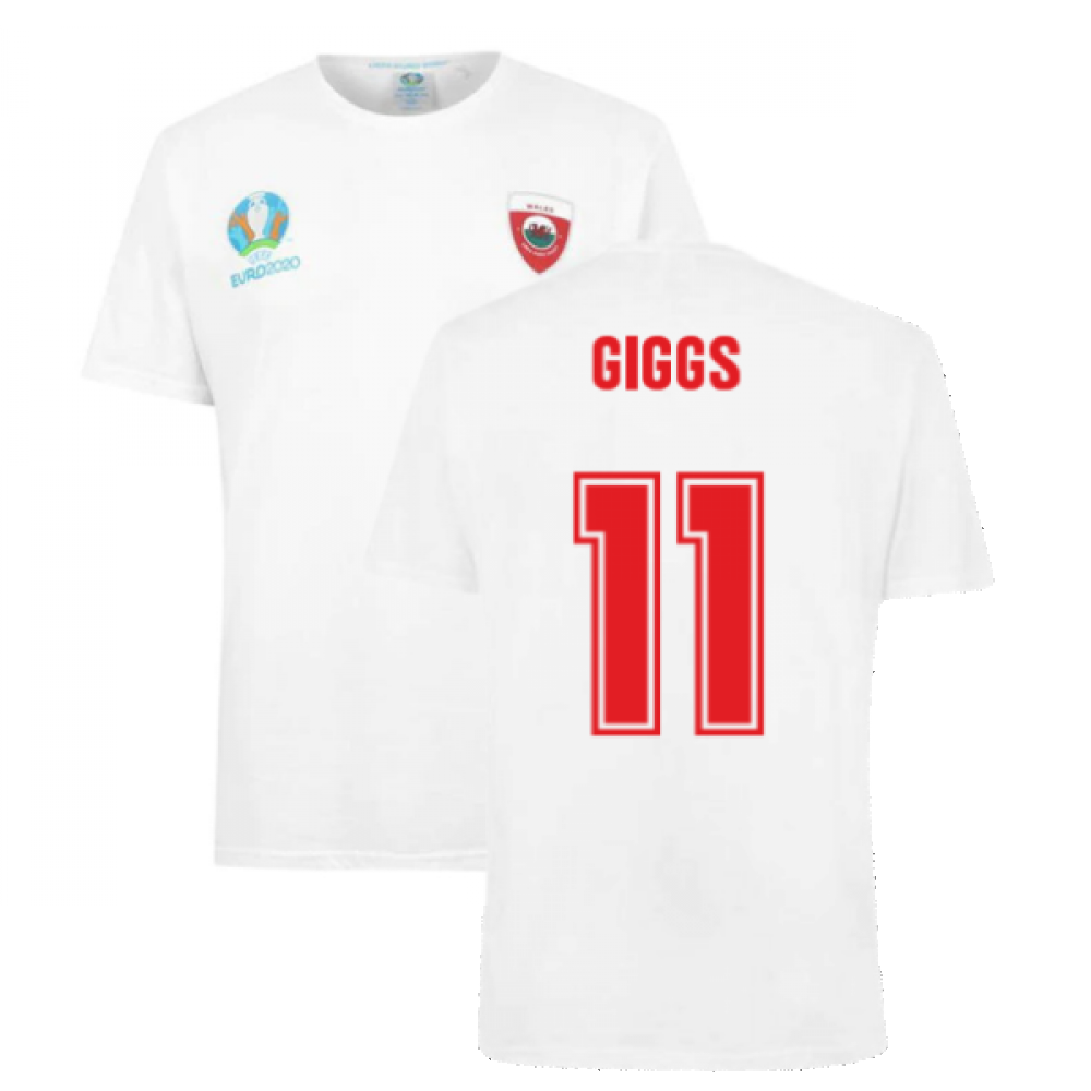 Wales 2021 Polyester T-Shirt (White) (GIGGS 11) Product - T-Shirt UEFA   