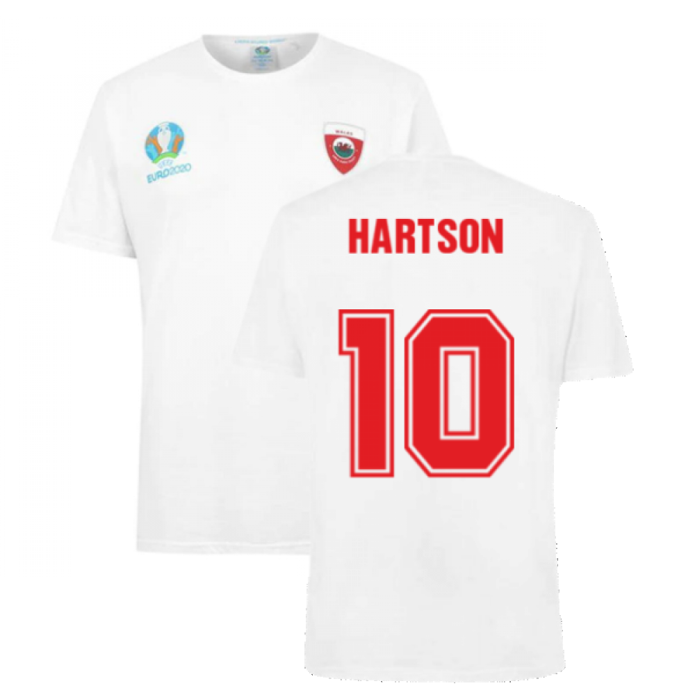Wales 2021 Polyester T-Shirt (White) (HARTSON 10) Product - T-Shirt UEFA   