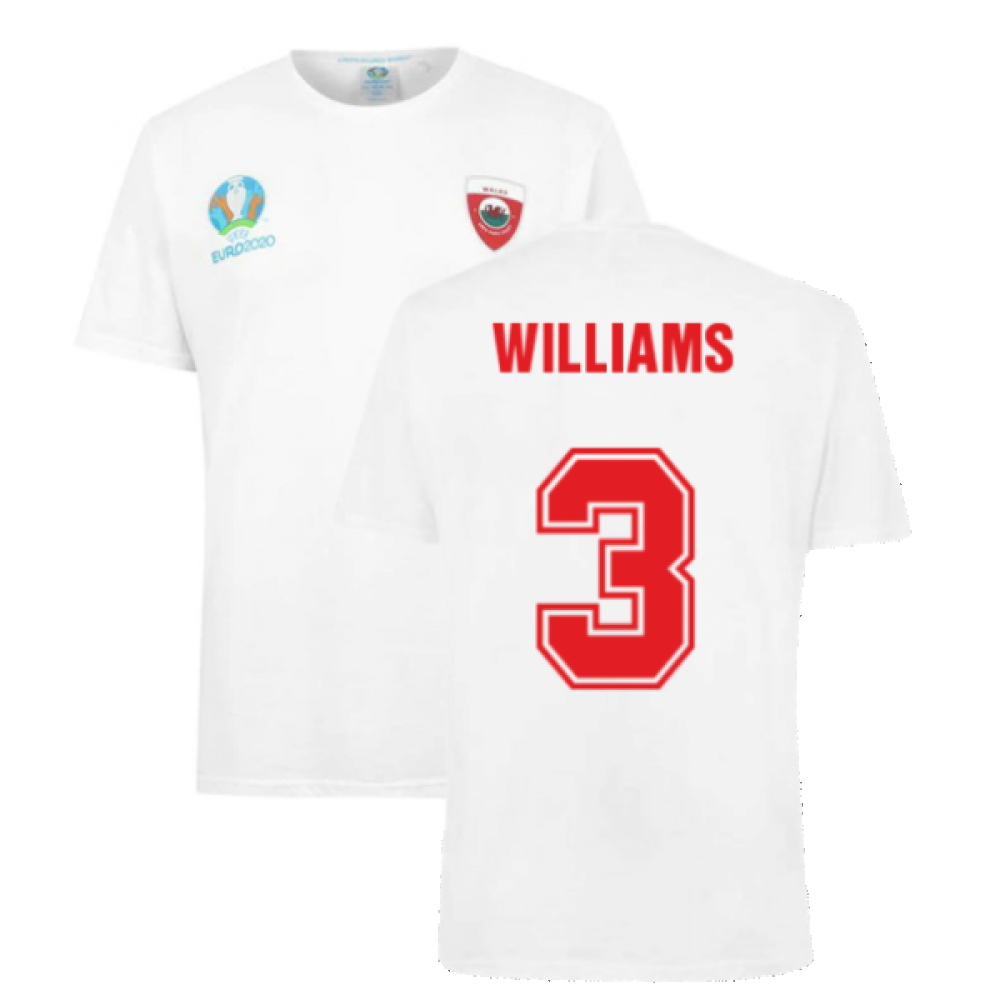 Wales 2021 Polyester T-Shirt (White) (WILLIAMS 3) Product - T-Shirt UEFA   