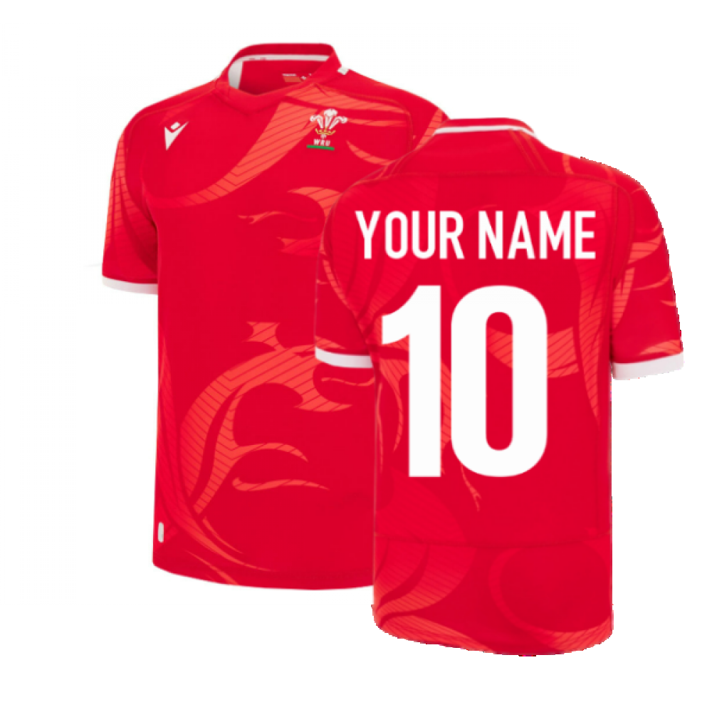 2022 Wales Rugby Commonwealth Games Home Shirt (Your Name) Product - Hero Shirts Macron   