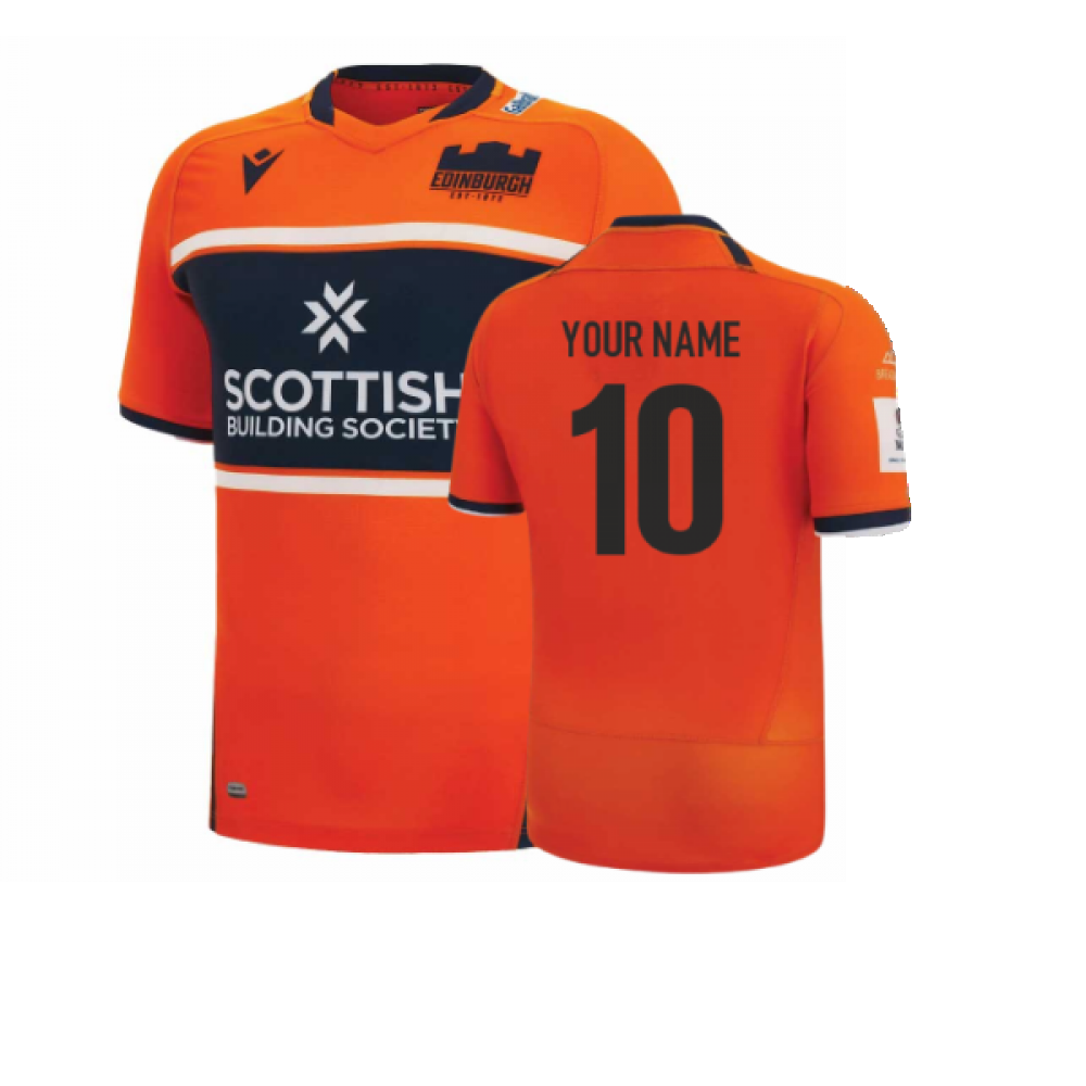 2022-2023 Edinburgh Rugby Away Replica Shirt (Your Name) Product - Hero Shirts Macron   