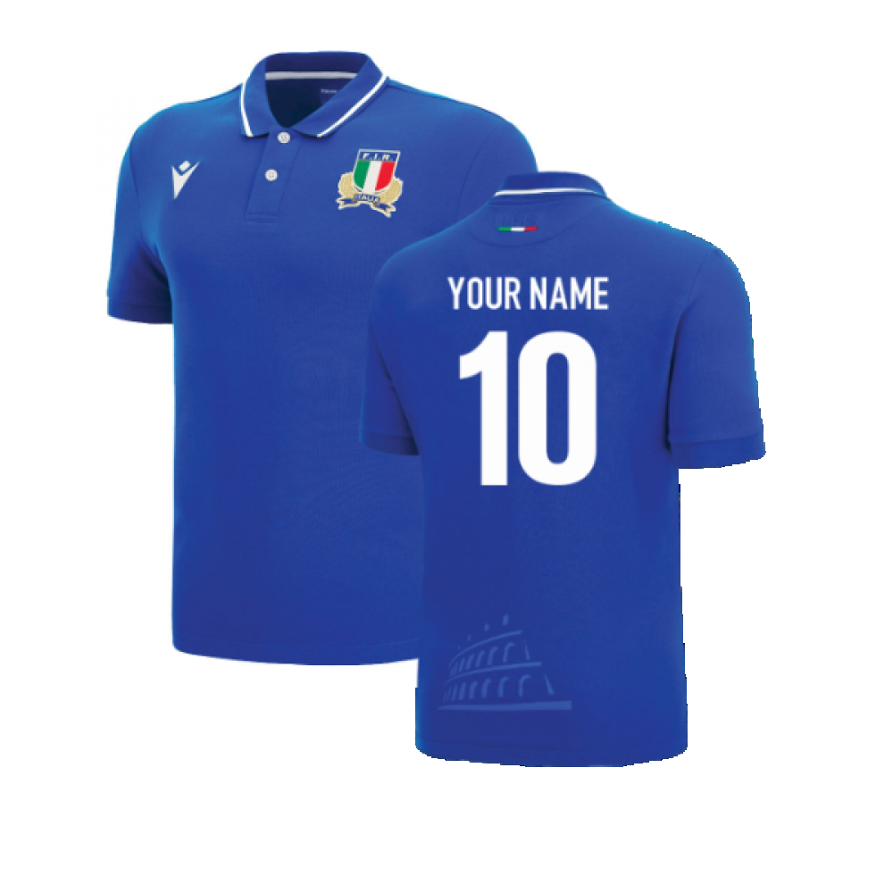 2022-2023 Italy Home Cotton Rugby Shirt (Your Name) Product - Hero Shirts Macron   
