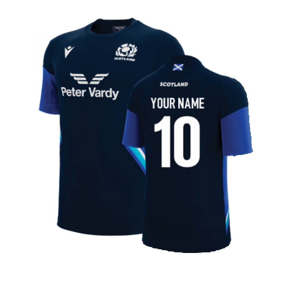 2022-2023 Scotland Player Gym Training T-Shirt (Navy) (Your Name) Product - Hero Shirts Macron   