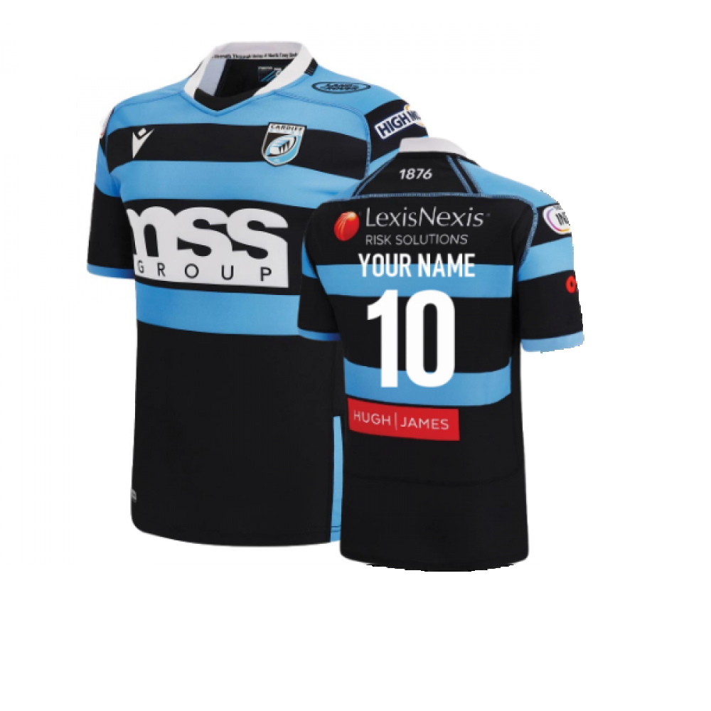 2022-2023 Cardiff Blues Home Rugby Shirt (Your Name) Product - Hero Shirts Macron   