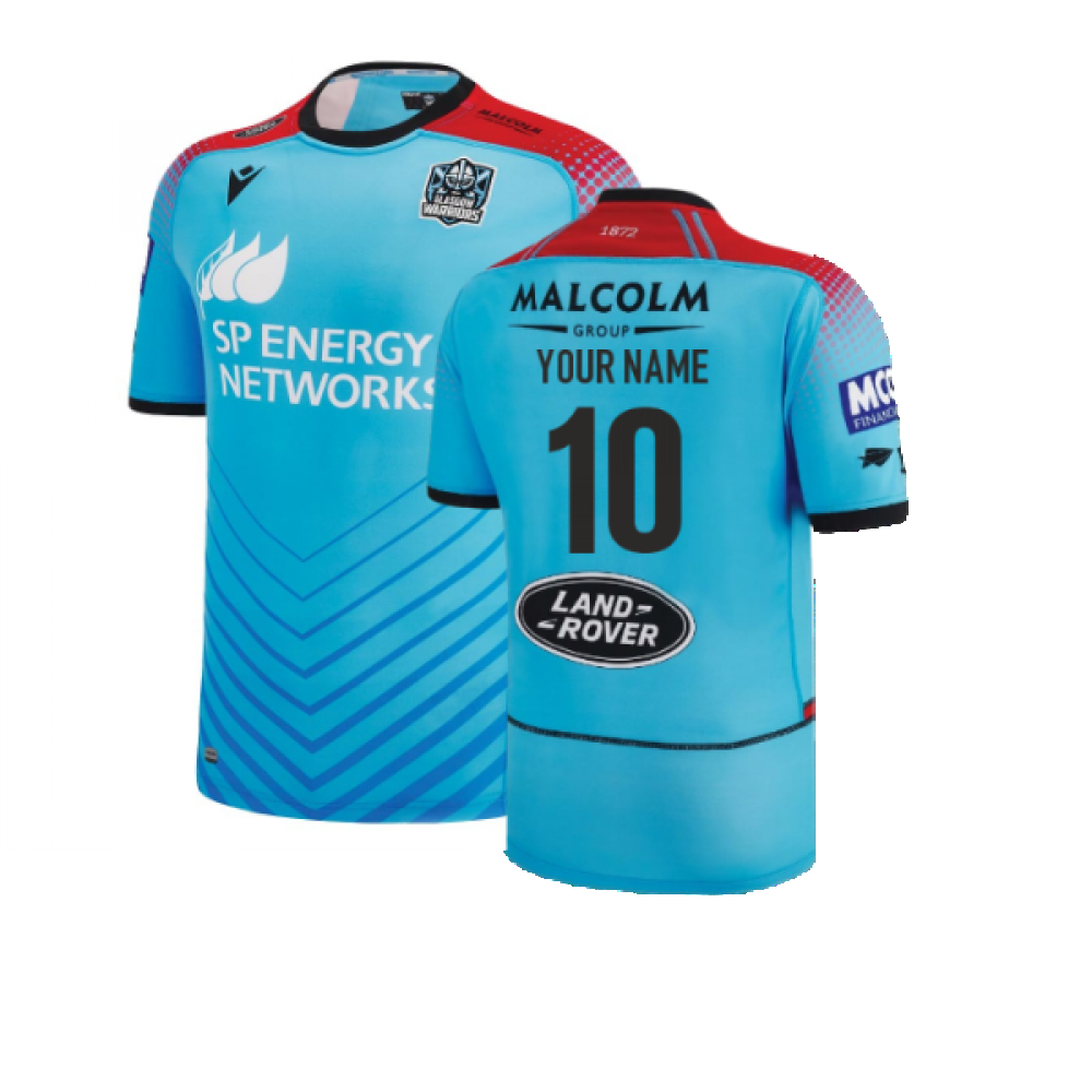 2022-2023 Glasgow Warriors Away Rugby Shirt (Your Name) Product - Hero Shirts Macron   