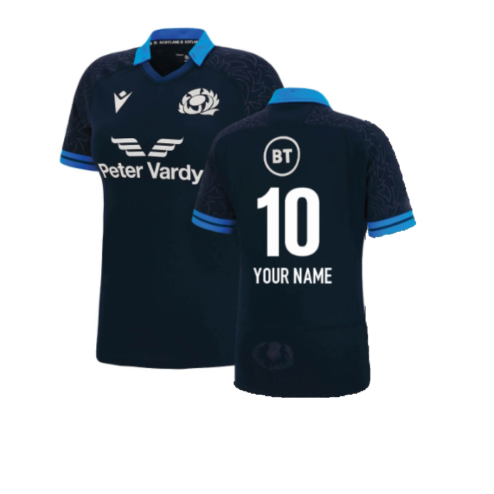 2022-2023 Scotland Home Rugby Shirt Poly (Ladies) (Your Name) Product - Hero Shirts Macron   