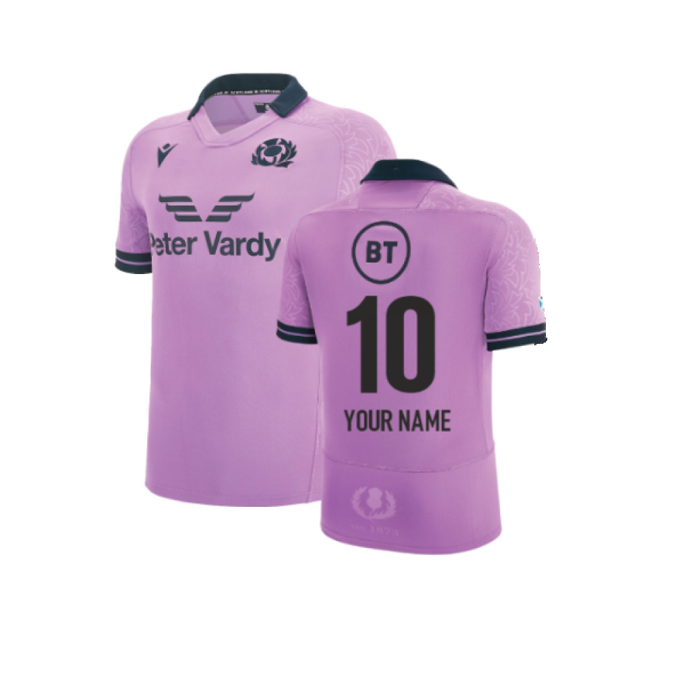 2022-2023 Scotland Alternate Rugby Shirt (Kids) (Your Name) Product - Hero Shirts Macron   