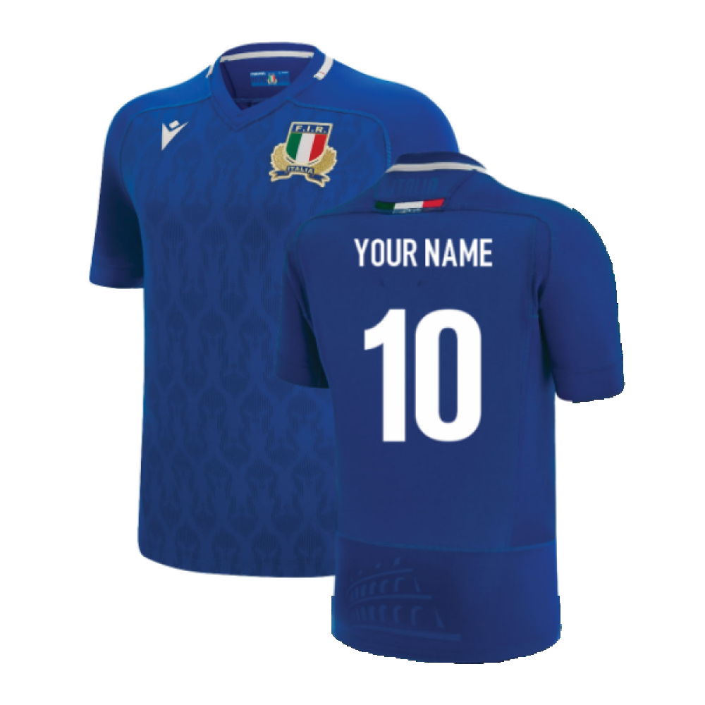 2022-2023 Italy Home Authentic Rugby Shirt (Your Name) Product - Hero Shirts Macron   