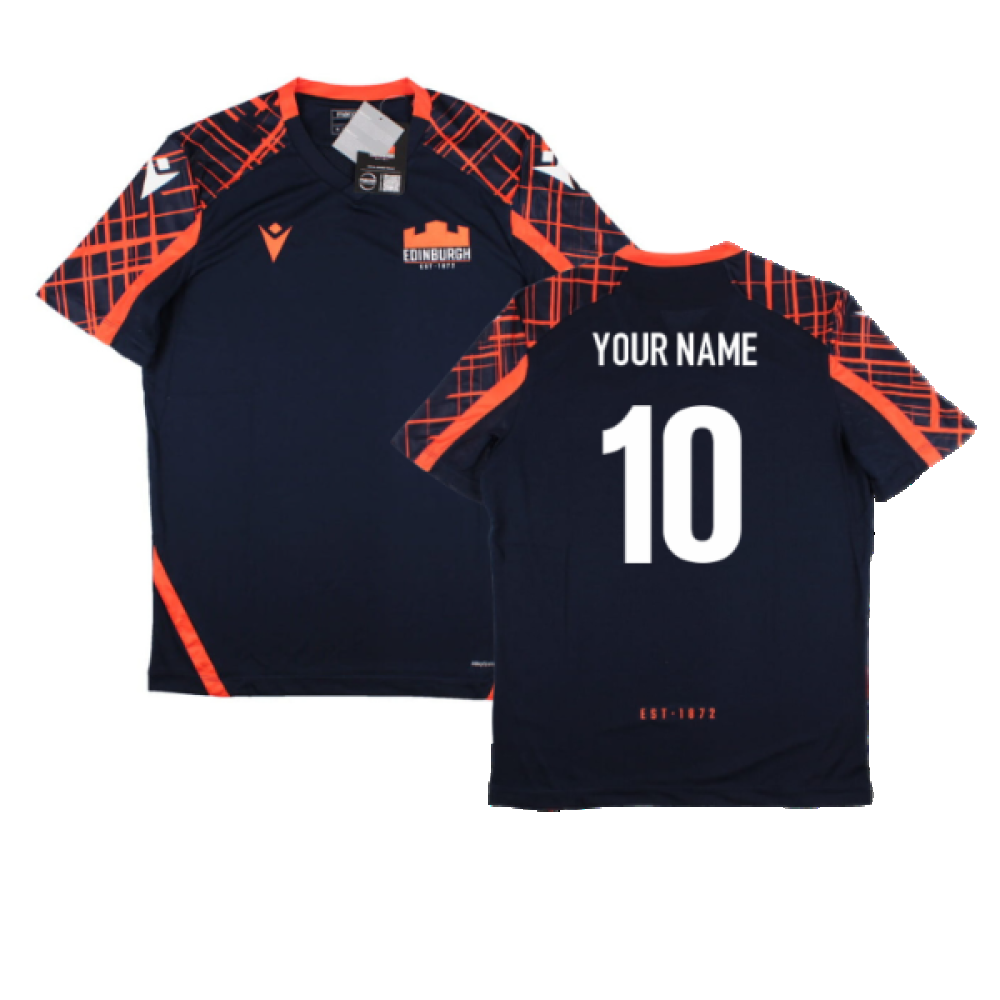 2022-2023 Edinburgh Rugby Poly Dry Gym Shirt (Navy) (Your Name) Product - Hero Shirts Macron   