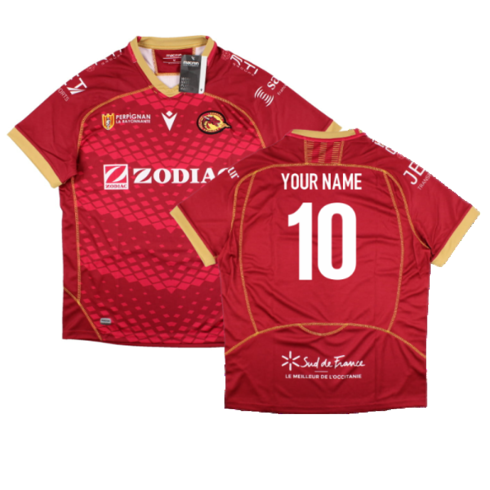 2022-2023 Dragons Catalans Away Rugby Shirt (Your Name) Product - Hero Shirts Macron   