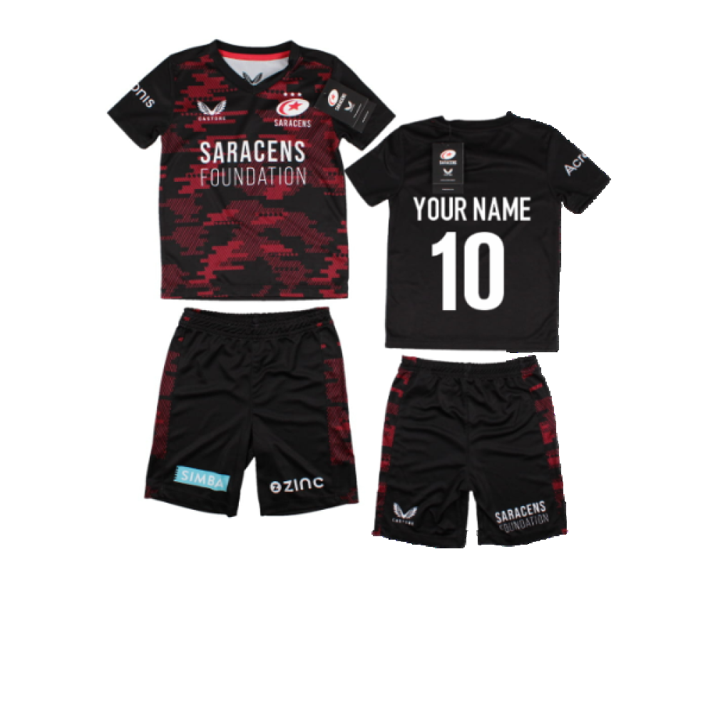 2022-2023 Saracens Infant Home Rugby Kit (Your Name) Product - Hero Shirts Castore   