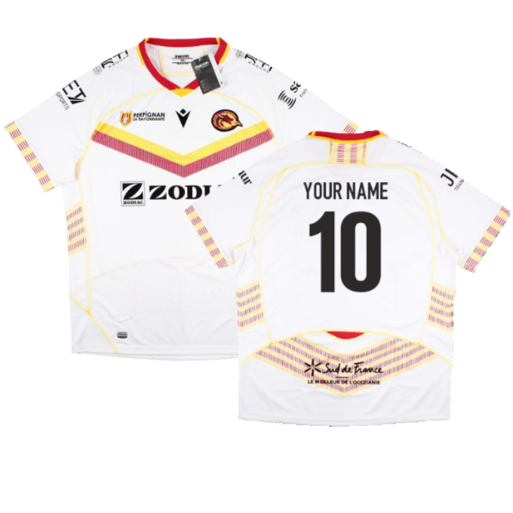 2022-2023 Dragons Catalans Home Rugby Shirt (Your Name) Product - Hero Shirts Macron   