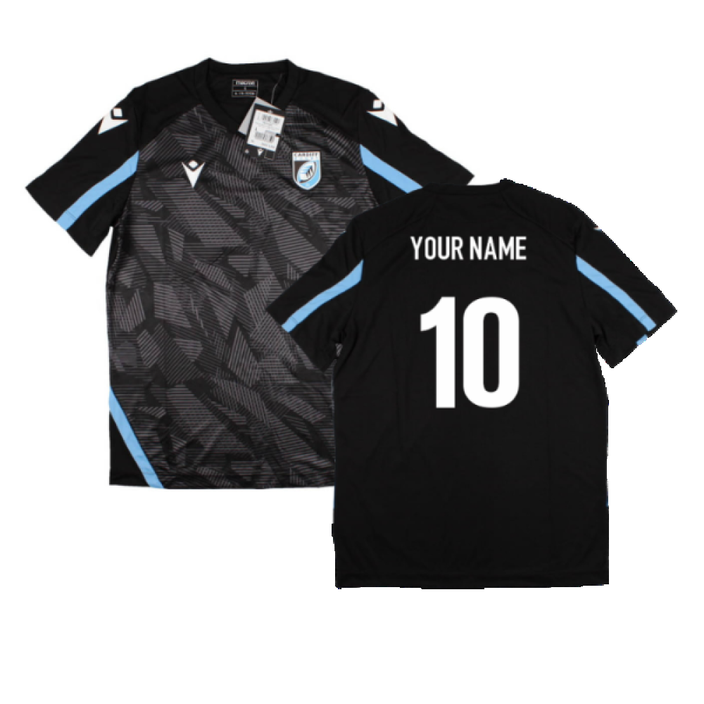2022-2023 Cardiff Blues Gym Training Shirt (Black) (Your Name) Product - Hero Shirts Macron   