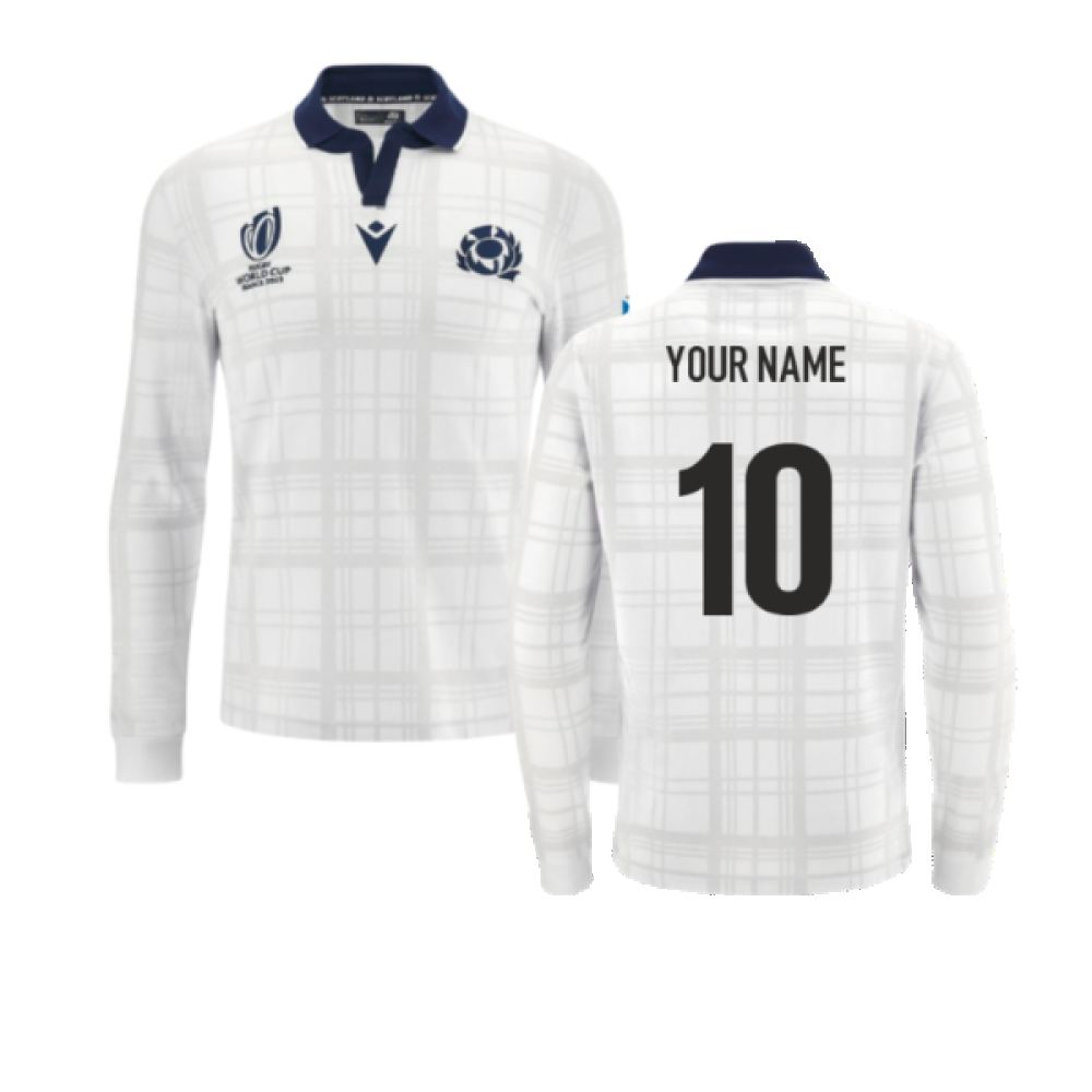 Scotland 2023 RWC Long Sleeve Away Cotton Shirt (Your Name)_0
