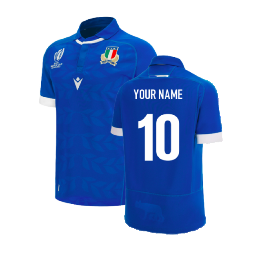 Italy RWC 2023 Home Replica Rugby Shirt (Your Name) Product - Hero Shirts Macron   