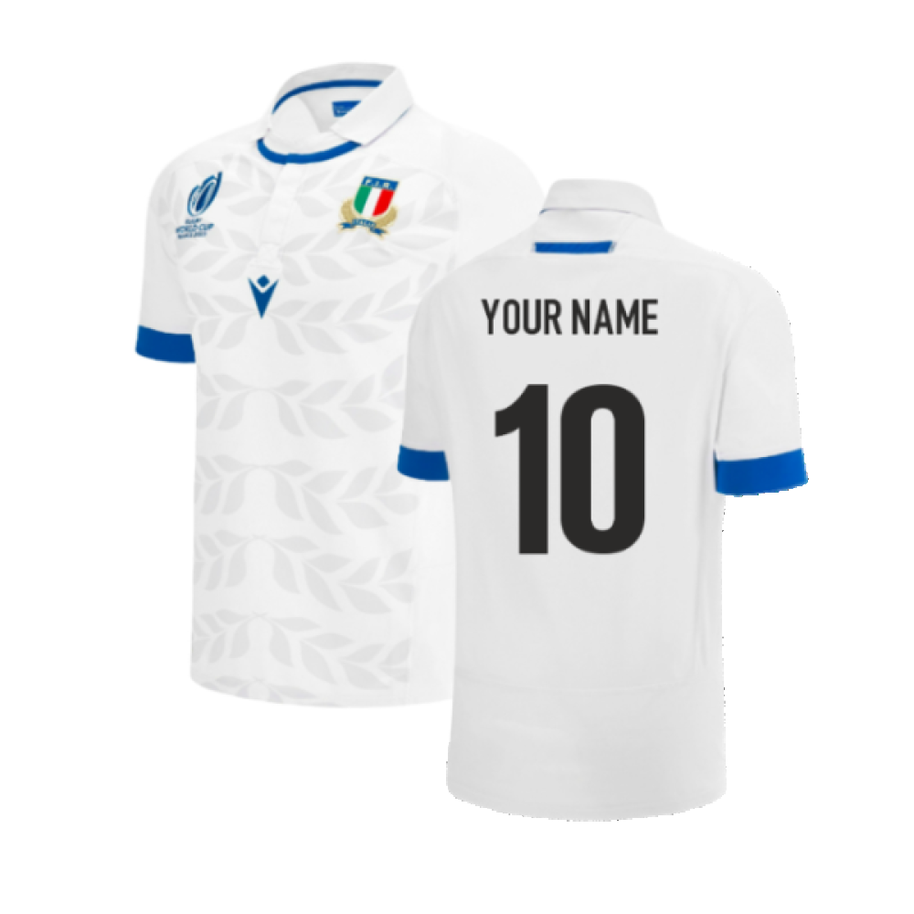 Italy RWC 2023 Away Replica Rugby Shirt (Your Name) Product - Hero Shirts Macron   