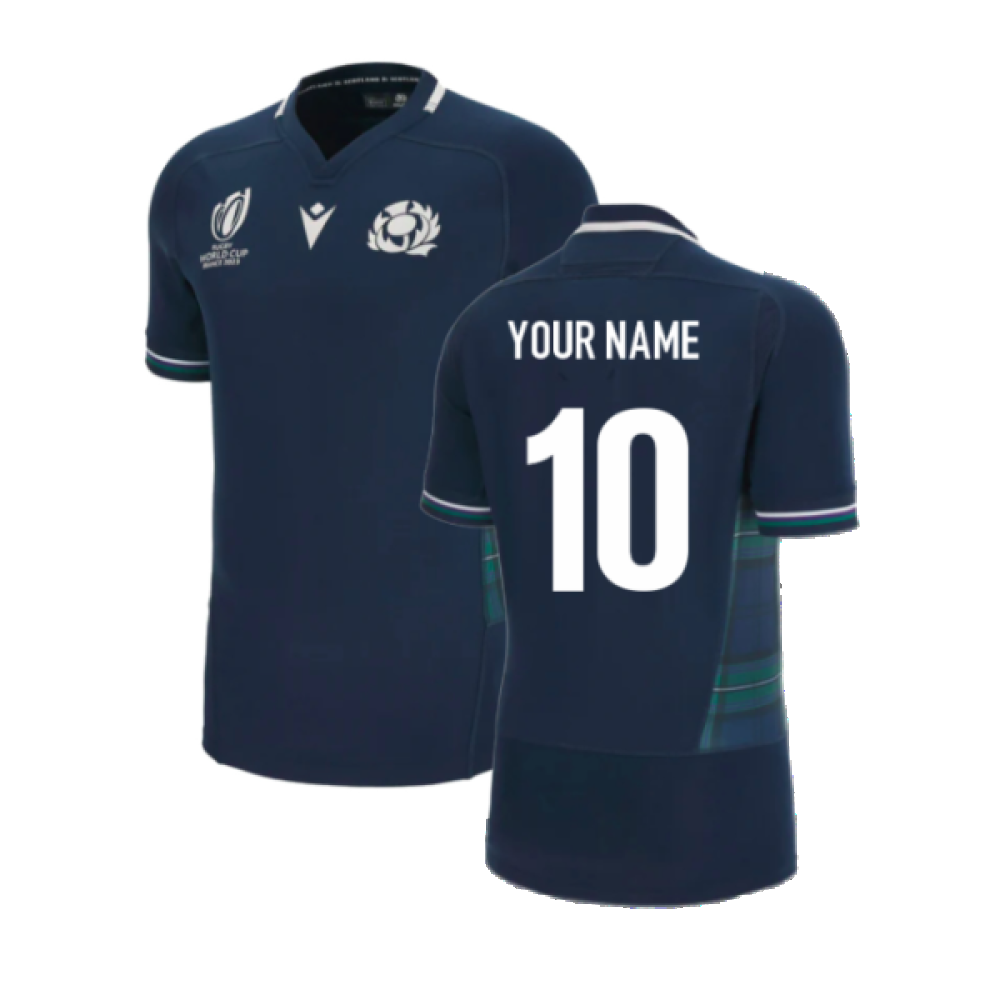 Scotland RWC 2023 Bodyfit Home Rugby Shirt (Your Name) Product - Hero Shirts Macron   
