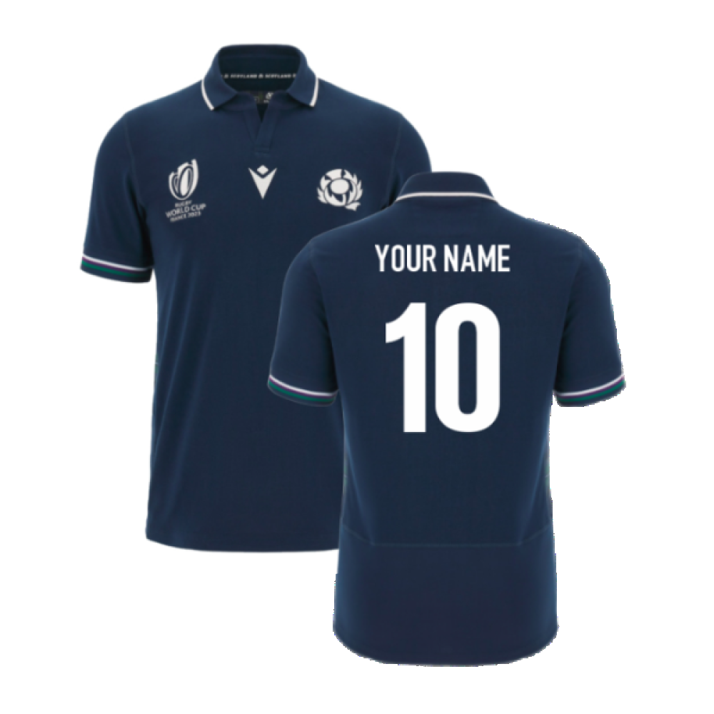 Scotland RWC 2023 Classic Home Rugby Shirt - Short Sleeve (Your Name) Product - Hero Shirts Macron   