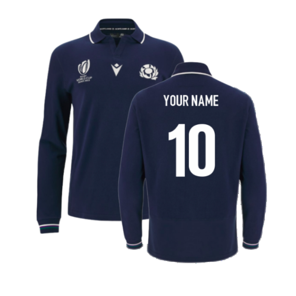 Scotland RWC 2023 Classic Home Rugby Shirt - Long Sleeve (Your Name) Product - Hero Shirts Macron   