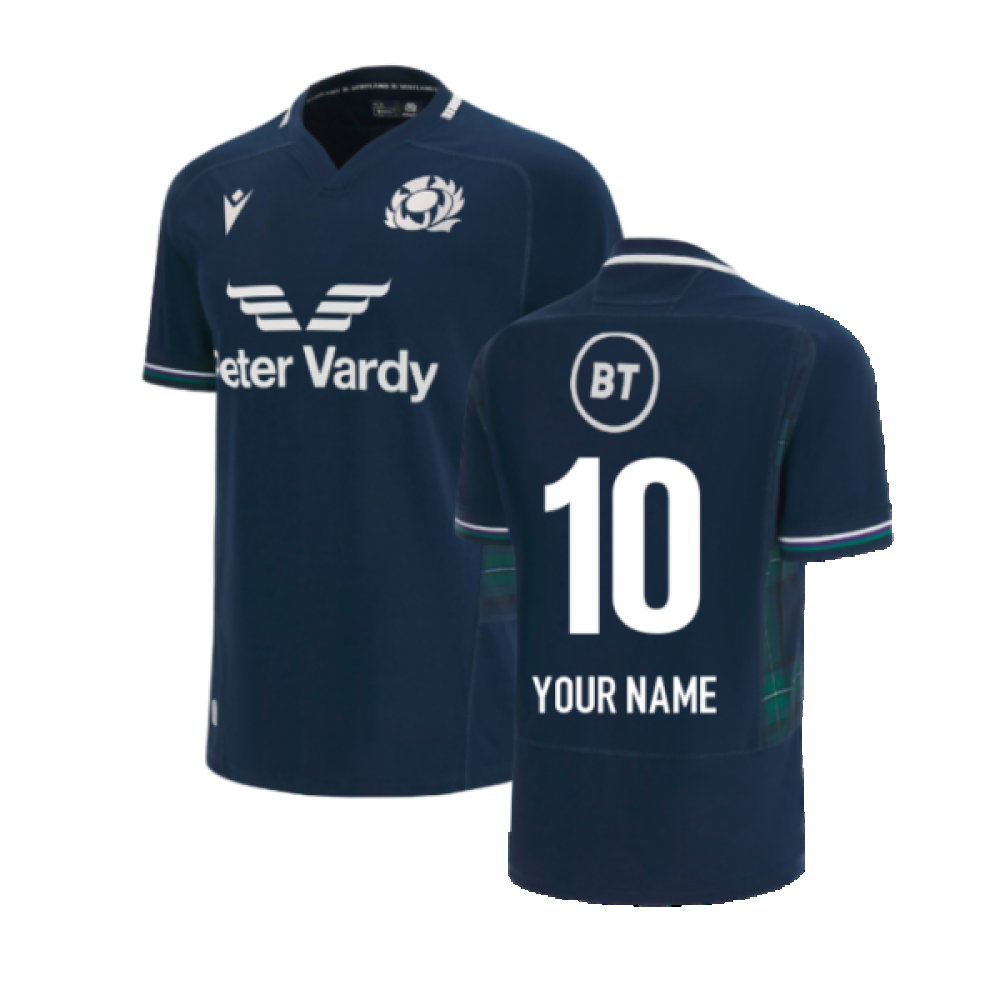 2023-2024 Scotland Home Rugby Poly Replica Shirt (Kids) (Your Name) Product - Hero Shirts Macron   