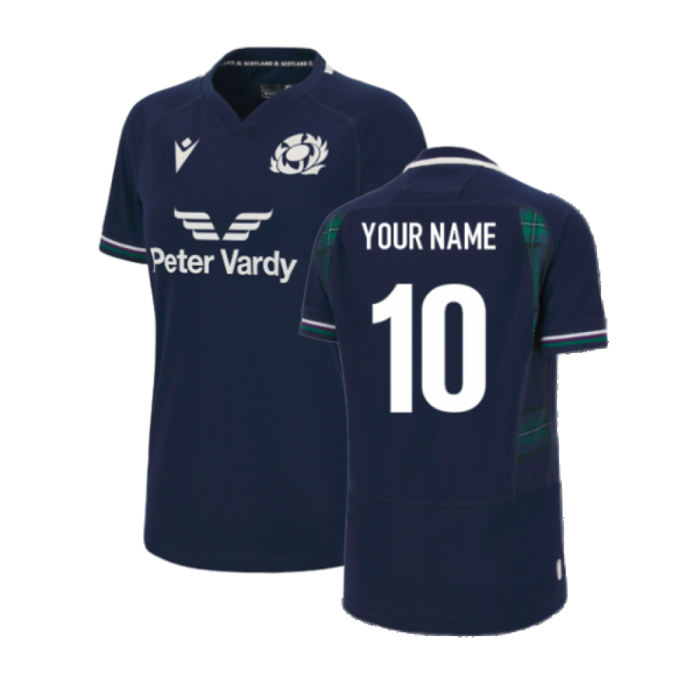 2023-2024 Scotland Rugby Home Poly Replica Shirt (Ladies) (Your Name) Product - Hero Shirts Macron   