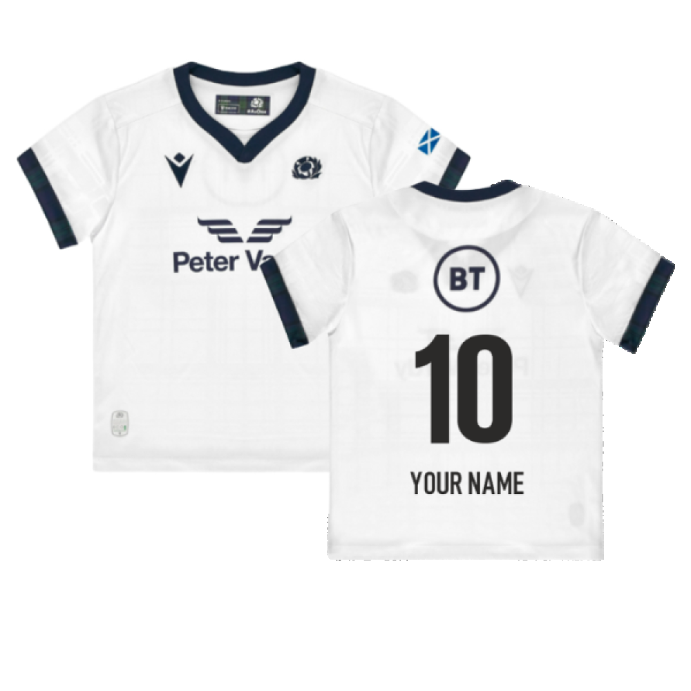 2023-2024 Scotland Away Little Kids Rugby Shirt (Your Name) Product - Hero Shirts Macron   