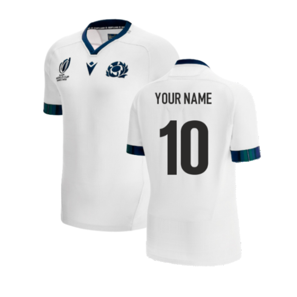 Scotland RWC 2023 Away Rugby Body Fit Shirt (Your Name) Product - Hero Shirts Macron   