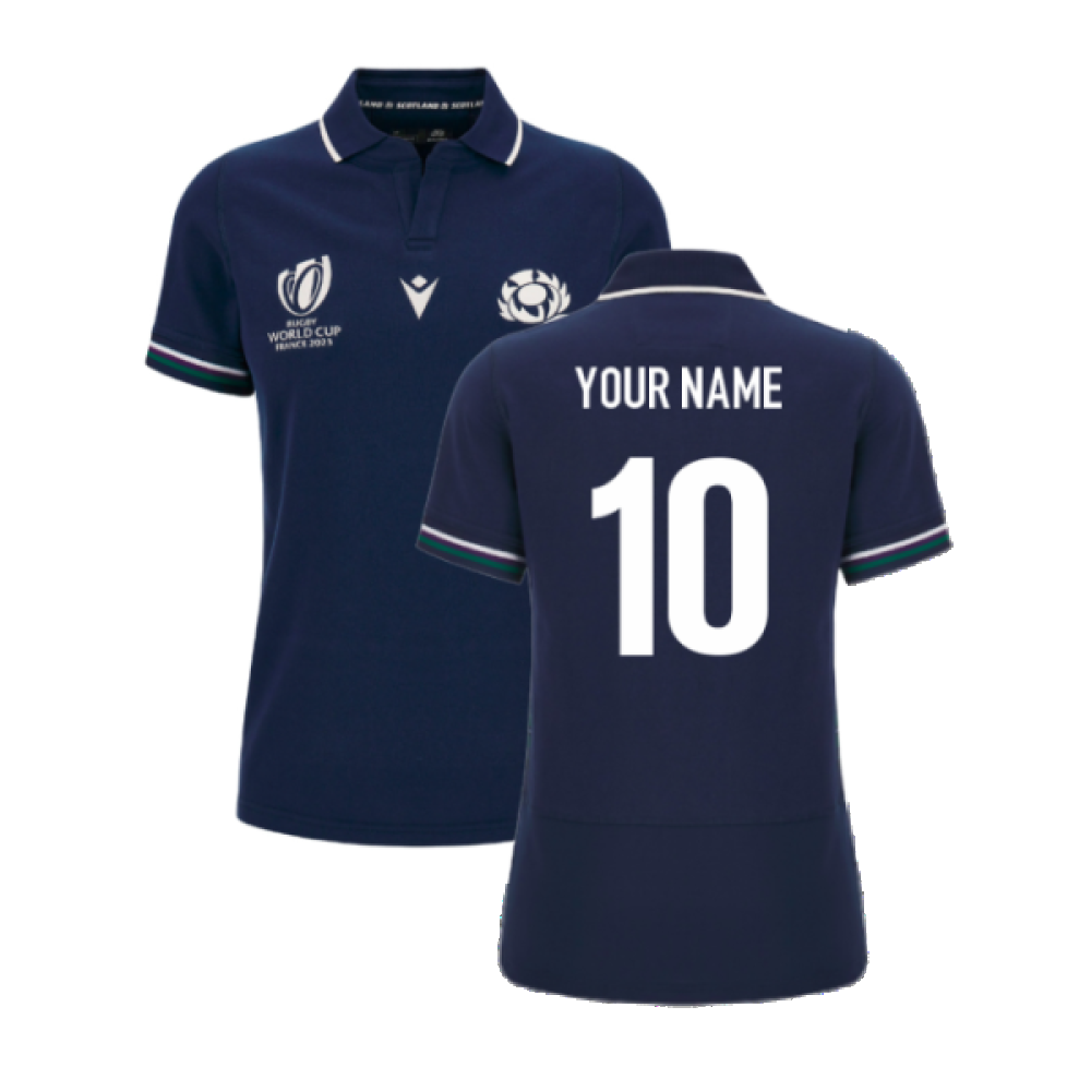 Scotland RWC 2023 Home Cotton Rugby Shirt (Ladies) (Your Name) Product - Hero Shirts Macron   