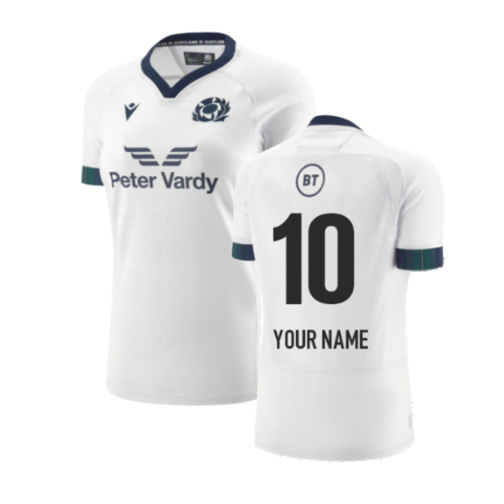 2023-2024 Scotland Away Rugby Poly Replica Shirt (Ladies) (Your Name) Product - Hero Shirts Macron   