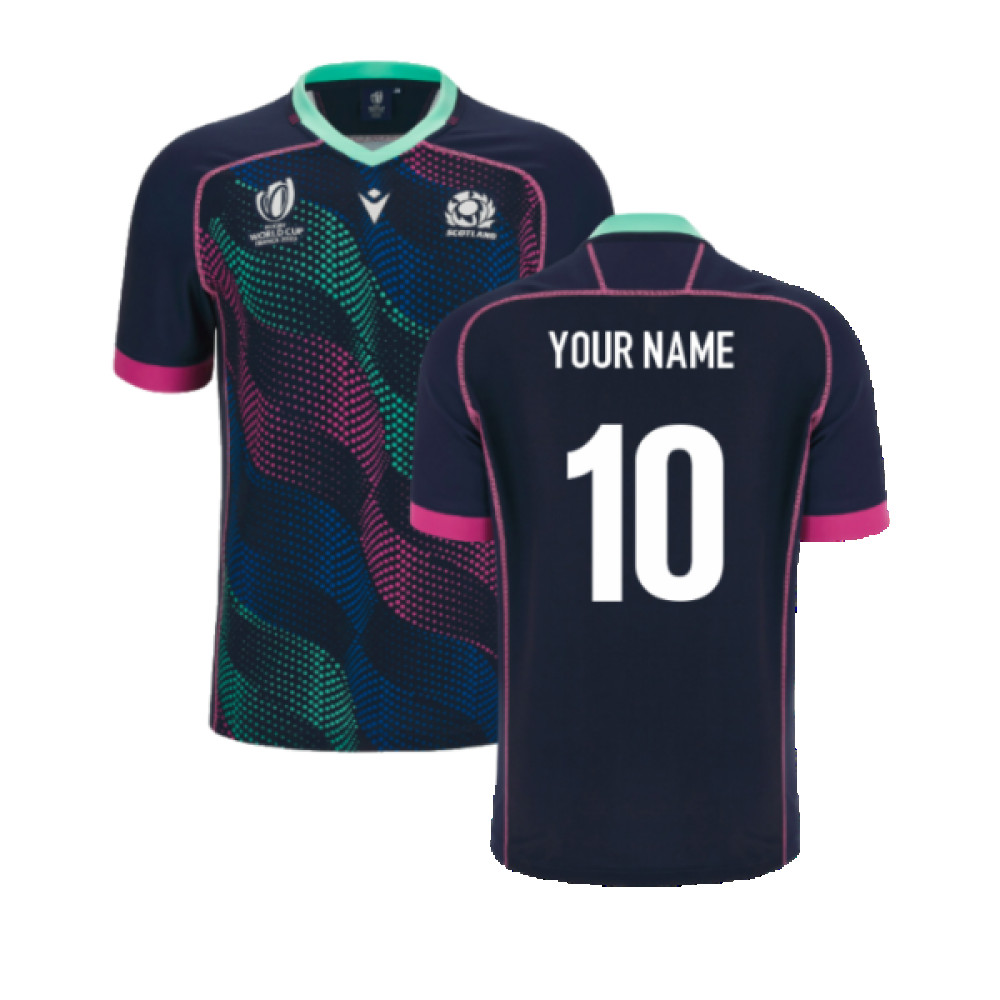 Scotland RWC 2023 Rugby Training Jersey (Navy) - Kids (Your Name) Product - Hero Shirts Macron   