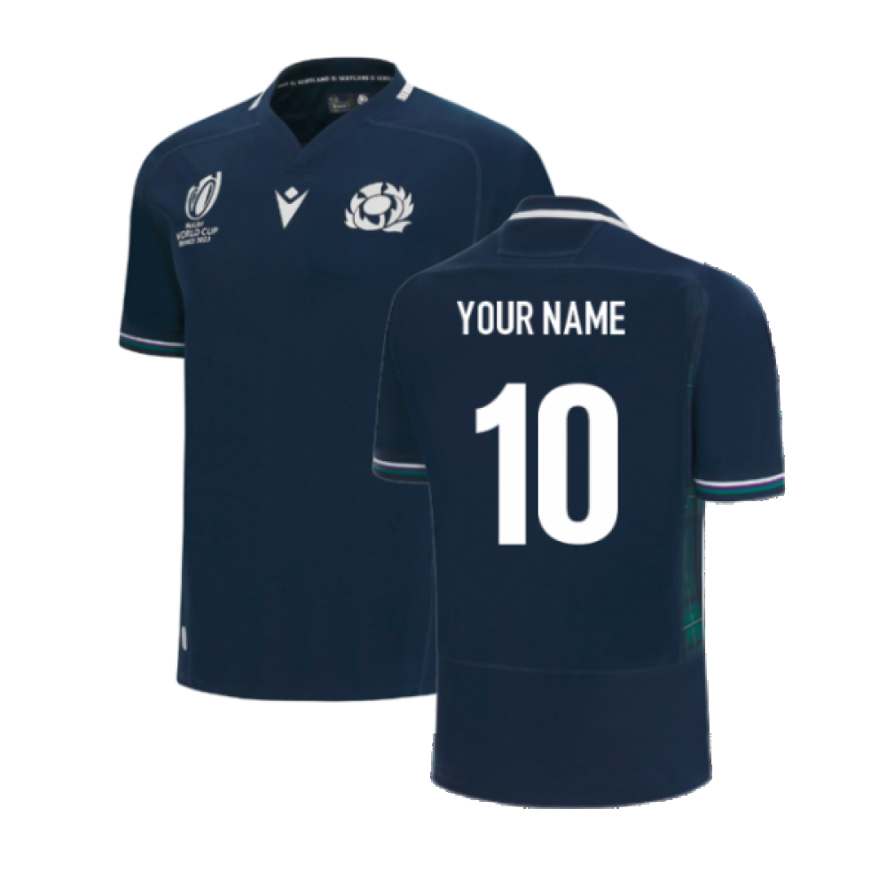 Scotland RWC 2023 Home Rugby Shirt (Kids) (Your Name) Product - Hero Shirts Macron   