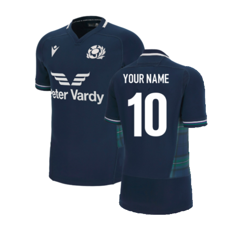 2023-2024 Scotland Home Rugby Authentic Body Fit Shirt (Your Name) Product - Hero Shirts Macron   
