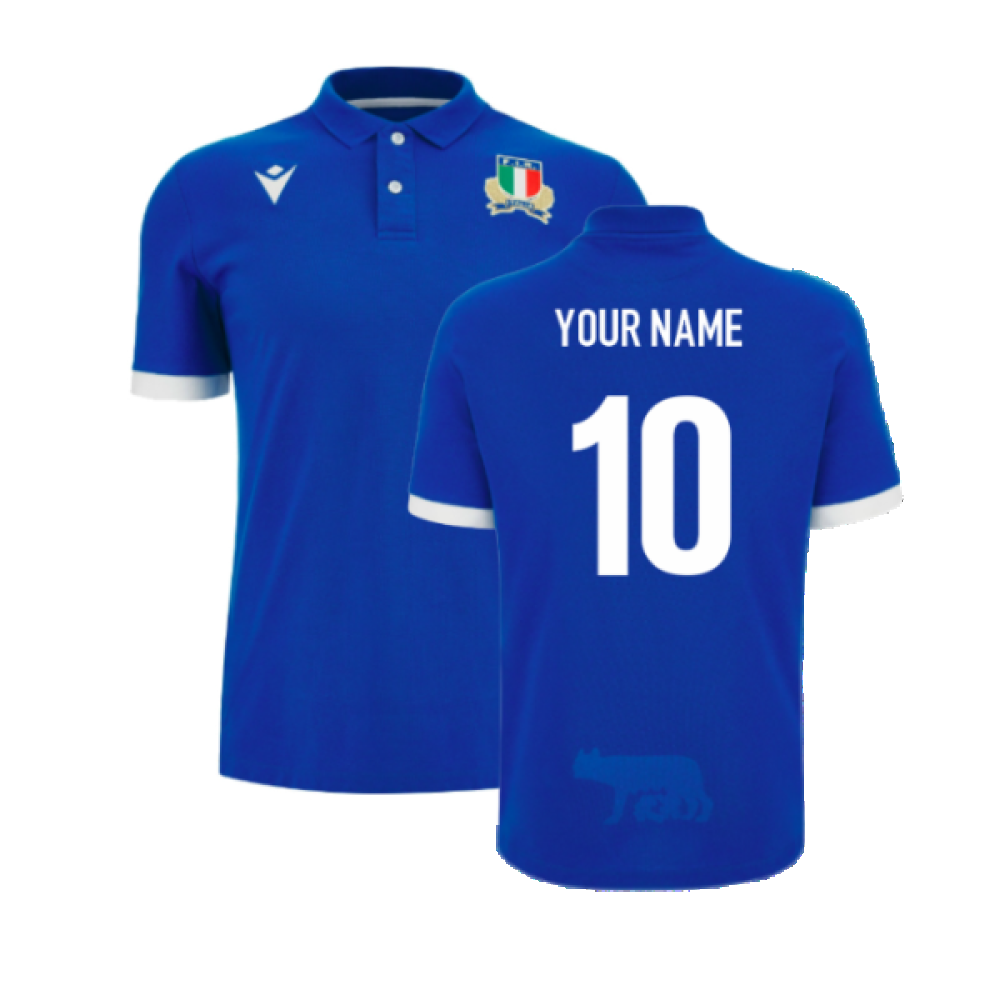 2023-2024 Italy Home Cotton Rugby Shirt (Your Name) Product - Hero Shirts Macron   