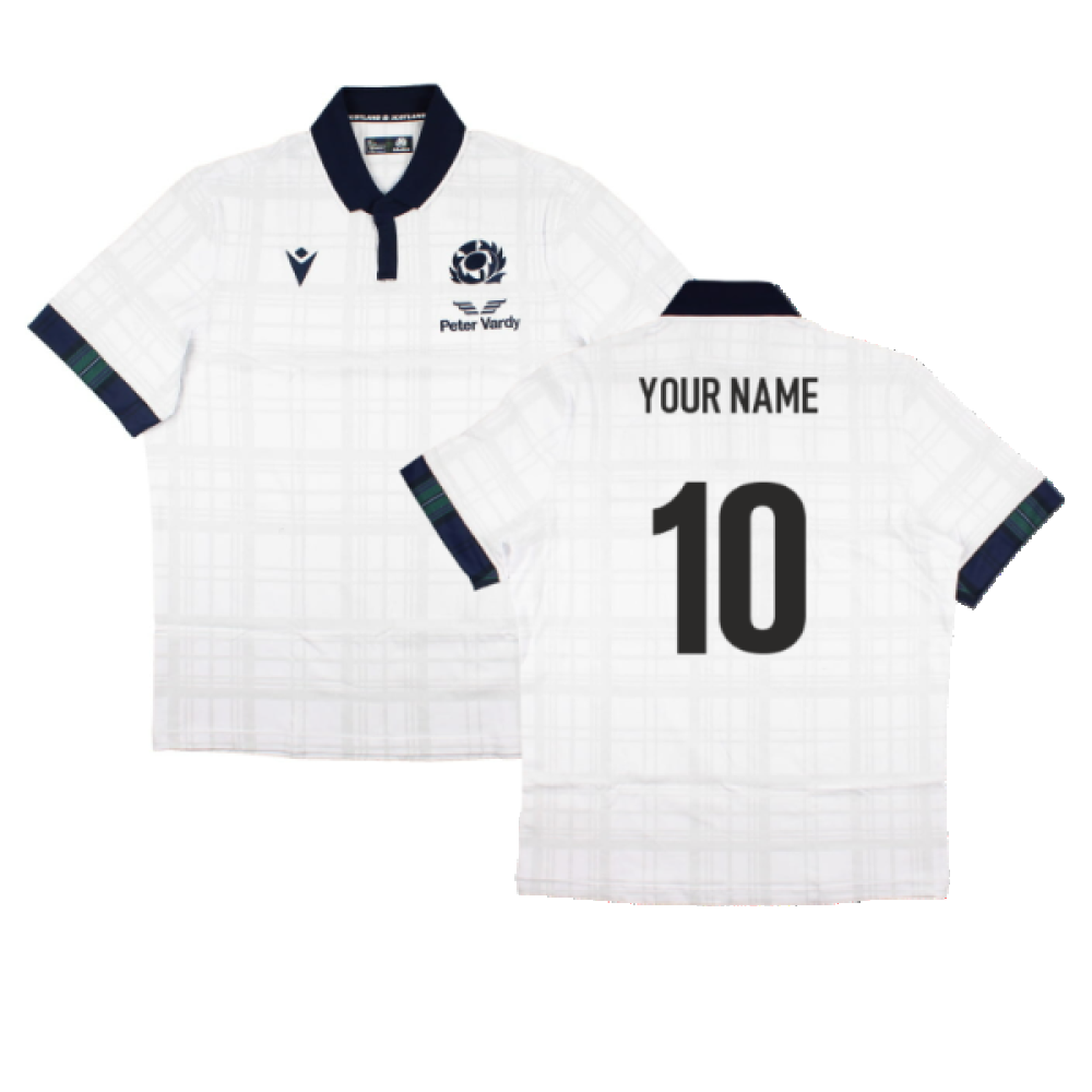 2023-2024 Scotland Away Cotton Rugby Shirt (Your Name) Product - Hero Shirts Macron   