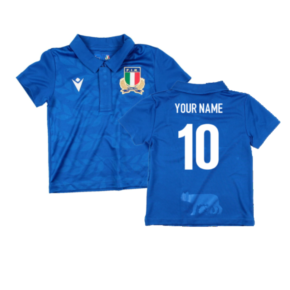 2023-2024 Italy Rugby Home Replica Shirt (Kids) (Your Name) Product - Hero Shirts Macron   