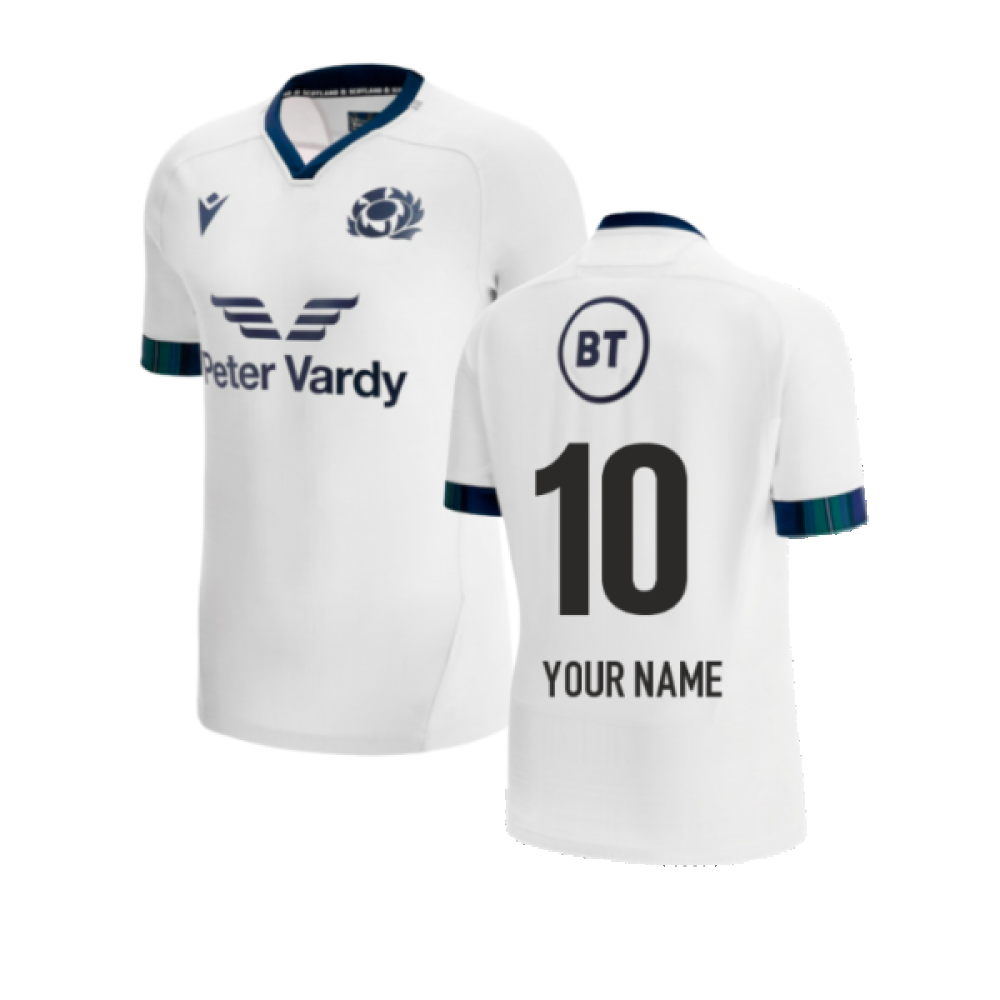2023-2024 Scotland Alternate Authentic Body Fit Rugby Shirt (Your Name) Product - Hero Shirts Macron   