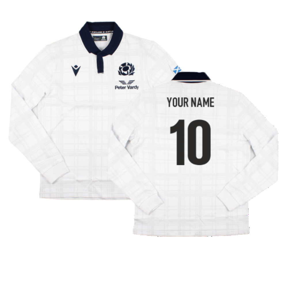 2023-2024 Scotland Rugby Alternate LS Cotton Shirt (Your Name) Product - Hero Shirts Macron   