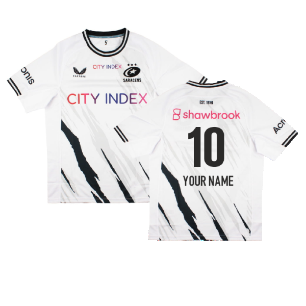 2023-2024 Saracens Away Rugby Shirt (Your Name) Product - Hero Shirts Castore   