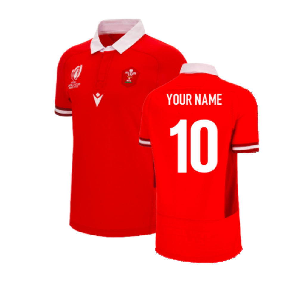 Wales RWC 2023 Home Slim Fit Match Rugby Shirt (Your Name) Product - Hero Shirts Macron   