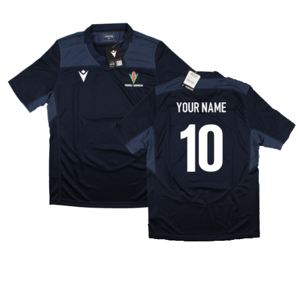 2023-2024 Samoa Rugby Training Jersey (Navy) (Your Name) Product - Hero Shirts Macron   