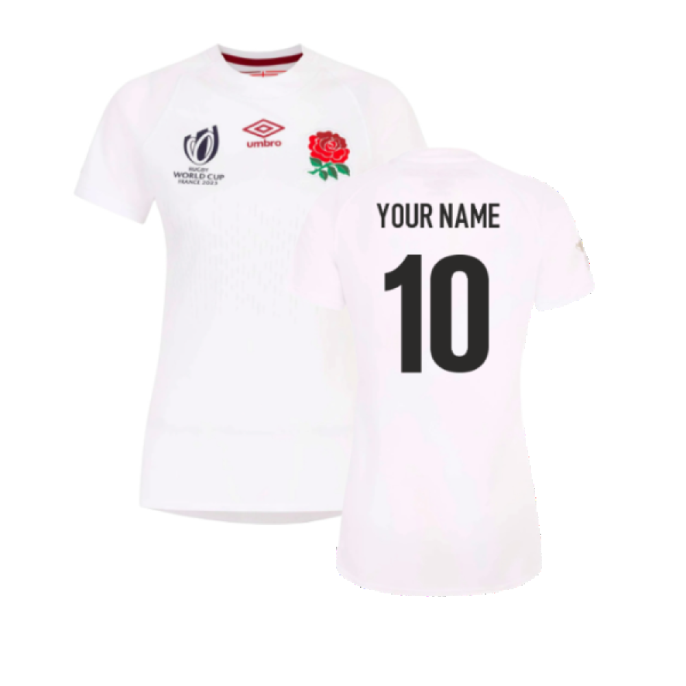 England RWC 2023 Home Replica Rugby Jersey (Ladies) (Your Name) Product - Hero Shirts Umbro   