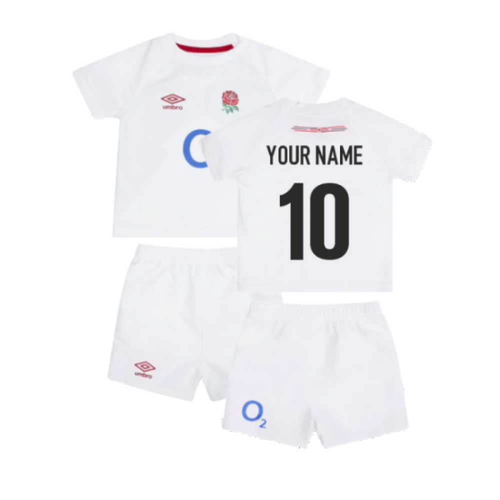 2023-2024 England Rugby Home Replica Baby Kit (Your Name) Product - Hero Shirts Umbro   