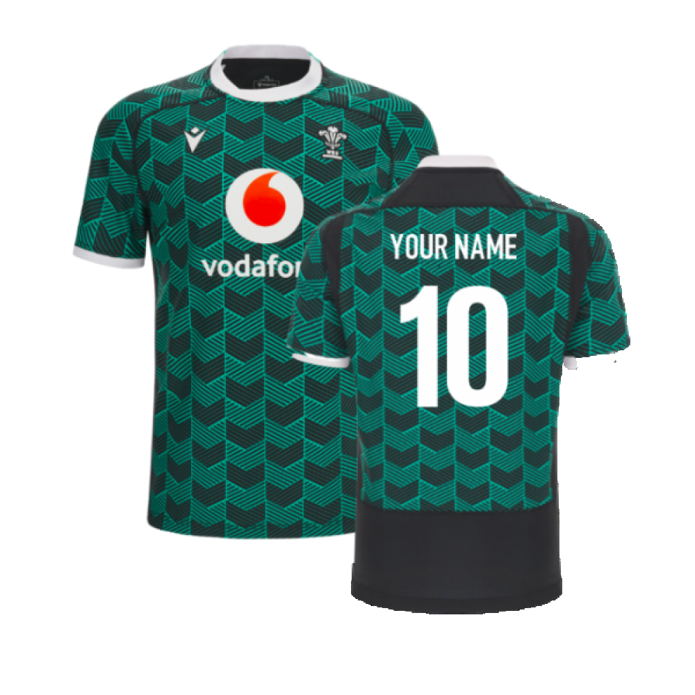 2023-2024 Wales Rugby Training Shirt (Turquoise) (Your Name) Product - Hero Shirts Macron   