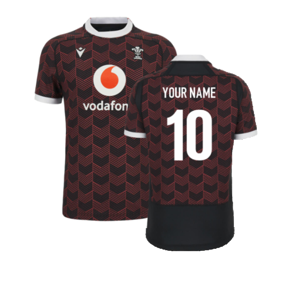 2023-2024 Wales Rugby Cardinal WRU Training Jersey (Your Name) Product - Hero Shirts Macron   
