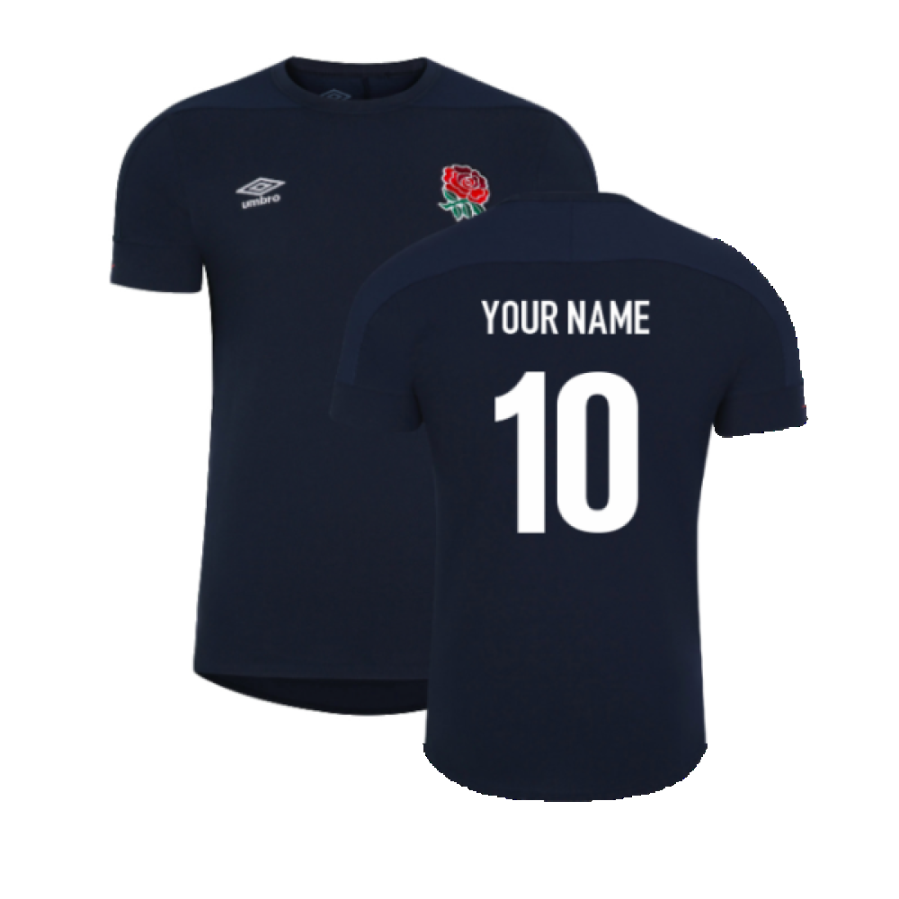 2023-2024 England Rugby Presentation Tee (Navy Blazer) (Your Name) Product - Hero Shirts Umbro   