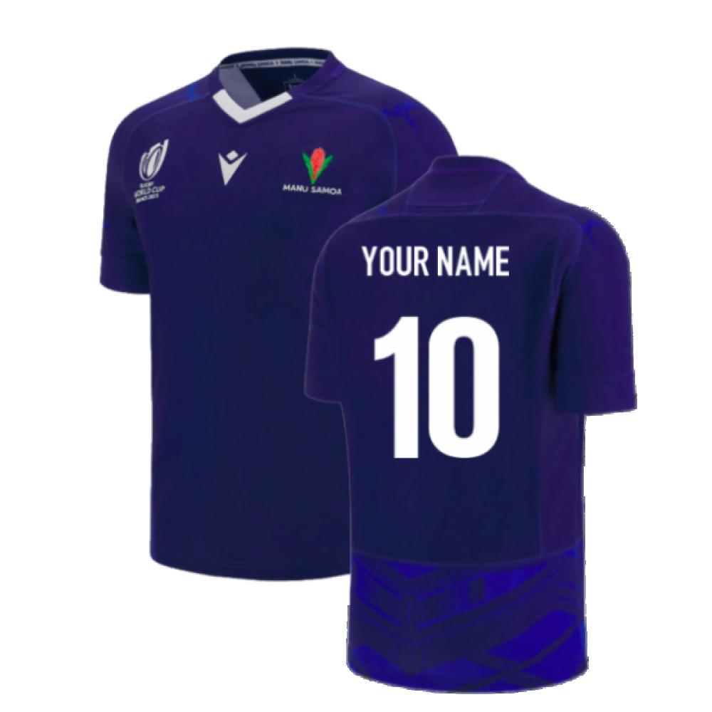 Samoa RWC 2023 XV Home Poly Rugby Shirt (Your Name) Product - Hero Shirts Macron   