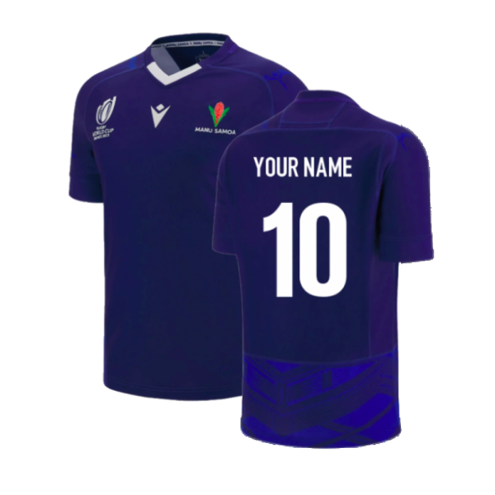 Samoa RWC 2023 Away Rugby Replica Shirt (Kids) (Your Name) Product - Hero Shirts Macron   