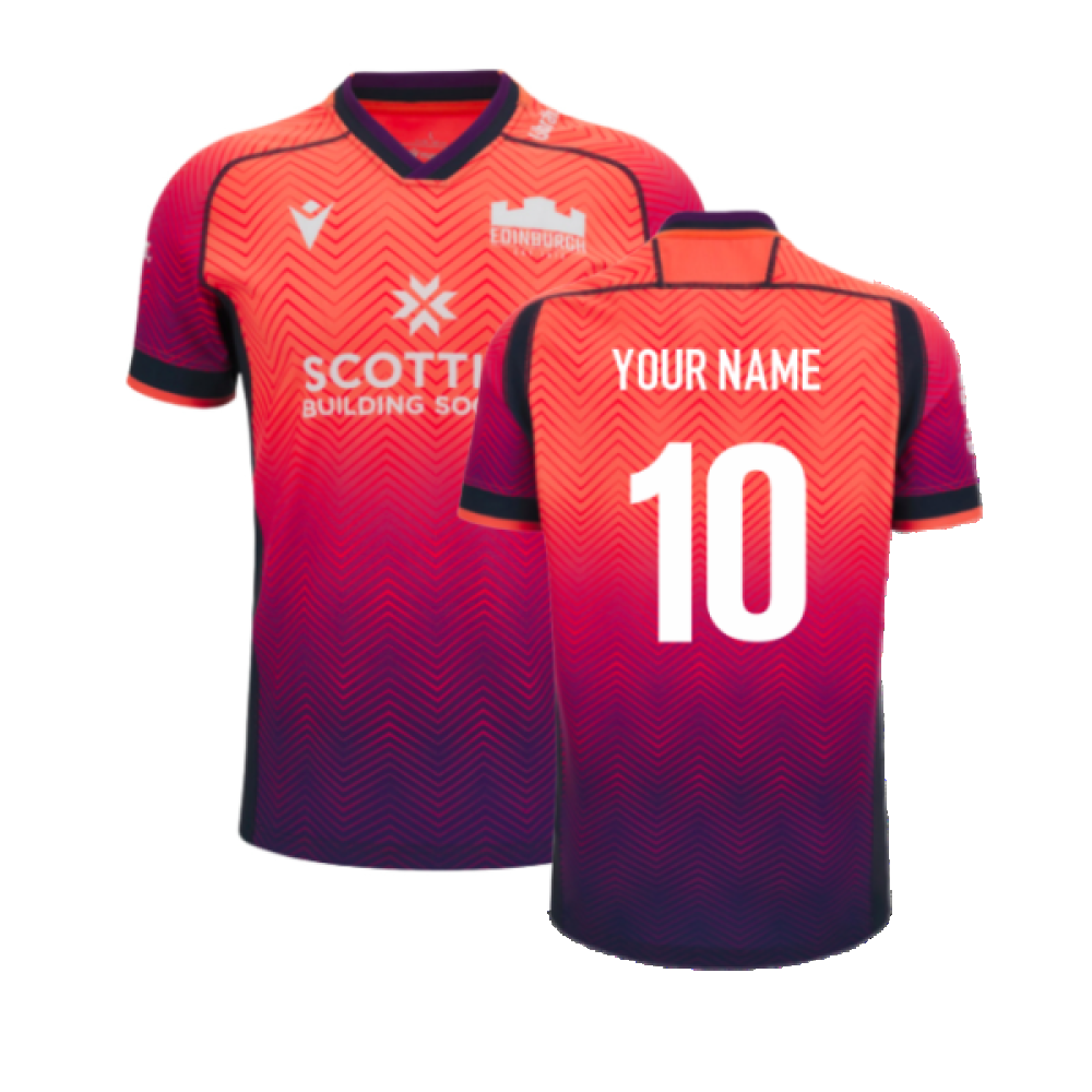 2023-2024 Edinburgh Rugby Training Jersey (Coral) (Your Name) Product - Hero Shirts Macron   