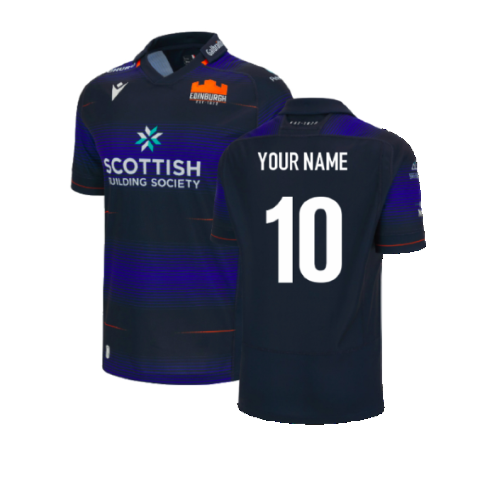 2023-2024 Edinburgh Rugby Home Shirt (Kids) (Your Name) Product - Hero Shirts Macron   